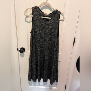 Joan Vass Charcoal Sleeveless Midi Dress